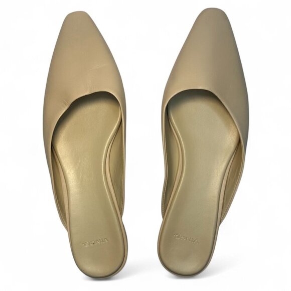 VINCE Women's Pointed Toe Ana Leather Flat Mule - Size 6.5, Beige NWOB - Picture 13 of 13